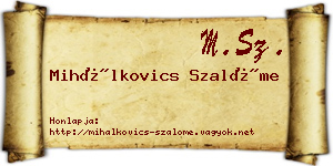 Mihálkovics Szalóme névjegykártya